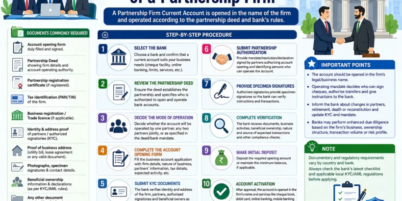 How to open Current Account of a Partnership Firm
