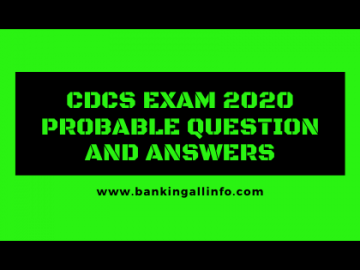 CDCS Exam 2020 Probable Question and Answers