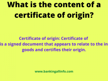 What is the content of a certificate of origin?
