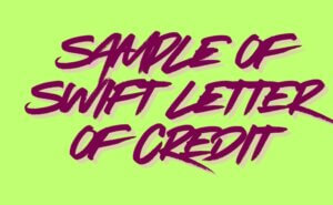 Sample of SWIFT Letter of Credit