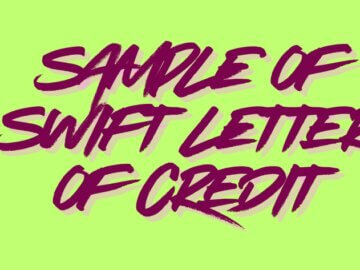 Sample of SWIFT Letter of Credit